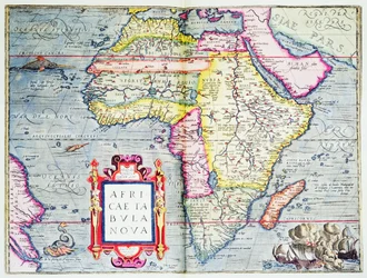 Neue Karte von Afrika, 1570 (Farbstich)